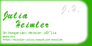 julia heimler business card